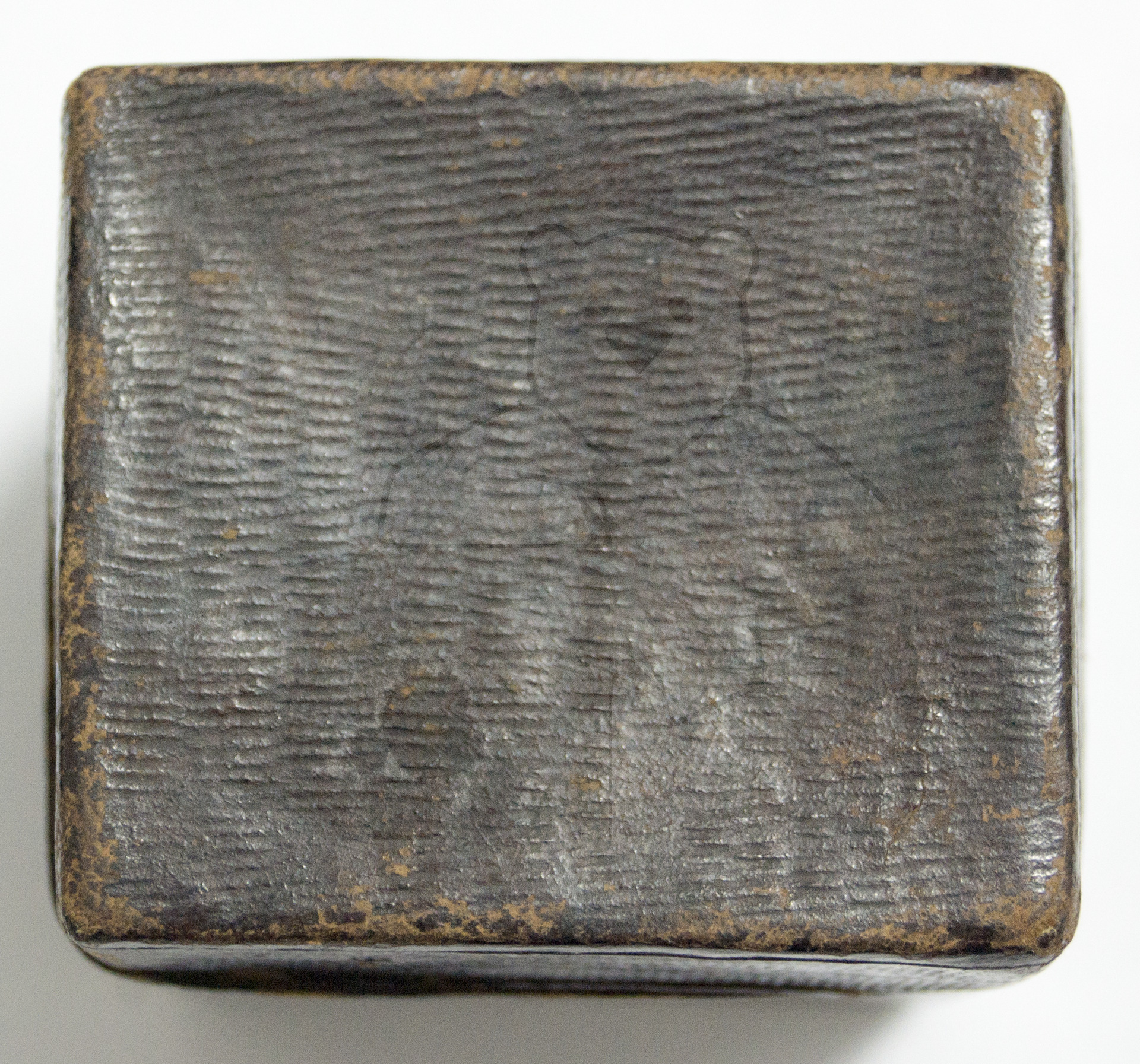Schröpfschnepper, ca. 1870, die geschlossene Verpackung von oben